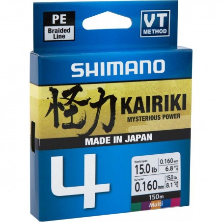 Tresse 4 Brins Kairiki SHIMANO - Multi 150m Tresse 4 Brins Kairiki SHIMANO - Multi 150m